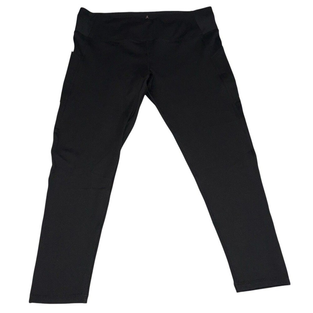 Danskin Womens XXL High Waisted Leggings Black Pockets Athleisure 9179 Stretch